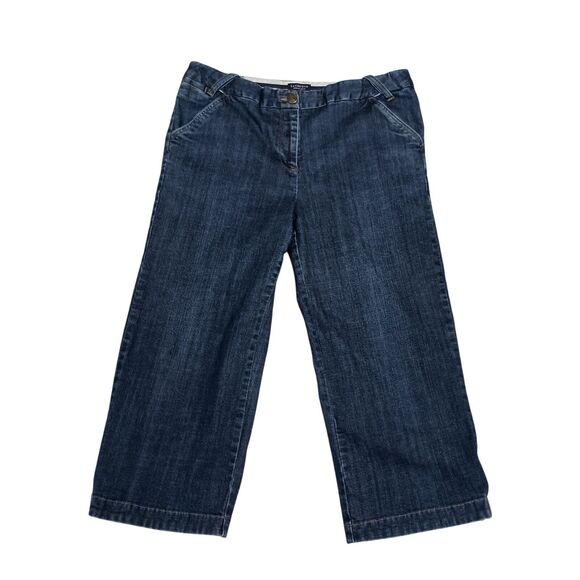 Lands' End Denim - Lands End Jeans Womens Sz 14 Modern Waist Crop Denim Stretch Coastal Grandma
